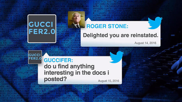 Roger Stone's innocuous call out to Guccifer 2.0 is in plain language.