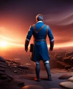 Patriot God as he sees himself leaving the battlefield victorious in the market of ideas.