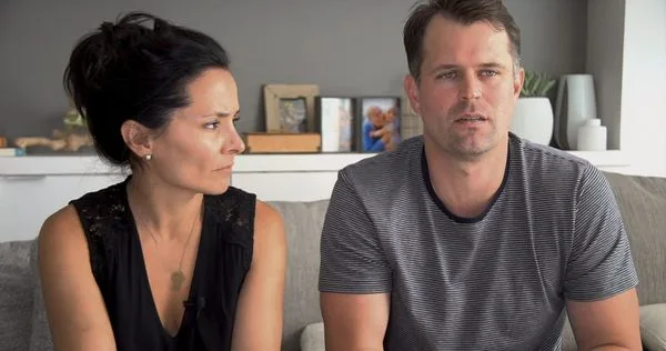 Sarah Edmondson and husband Anthony 'Nippy' Ames., on HBO's docuseries The Vow.