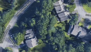 Toni lived on Schuyler [upper right] while Keith lived on Flintlock [lower left]. It was just a hop and a skip beneath the trees to each other's houses.