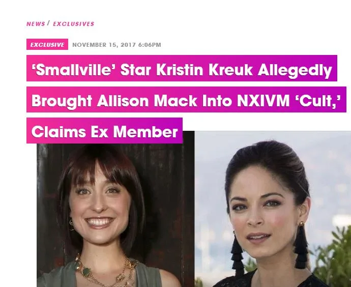 Kristin Kreuk named as former member of NXIVM cult in Hollywood Life