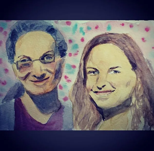 MK10ART's painting of the two poor little rich girls who suffered so much by getting hundreds of millions of dollars which they were totally unprepared to handle.