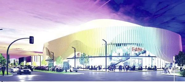 The mayor has gotten no farther than this sketch. But it is enough to halt a $1.5 billion project.