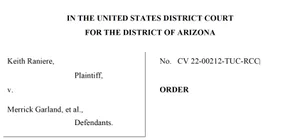 Arizona Federal DIstrict Court Judge Raner Collins ordered Keith Raniere's case against the DOJ and the BOP dismissed without prejudice. Raniere's lawyers will have a chance to re-file.