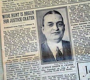 Judge Joseph Force Crater goes missing.