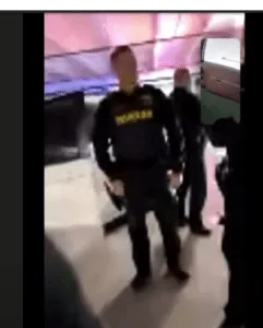 Police come to arrest Rob Emert in January 2023.