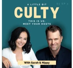 Sarah Edmondson is the co-host of a podcast called "A Little Bit Culty."