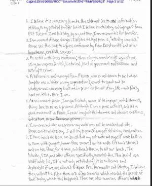 A handwritten missive from Keith Raniere was included in court filings on February 24, 2023.
