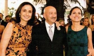 Ex Mexican president, Carlos Salinas, with his wife, Ana Paula Gerard, and daughter Cecilia Salinas Occelli. Is Cecilia branded? Sources say she has given collateral.