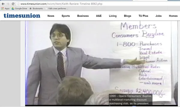 Keith Raniere did not mention on his bio that Consumers' Buyline was sued by several Attorneys General in various states and that he stiffed thousands of affiliates who sold for him when he went out of business.