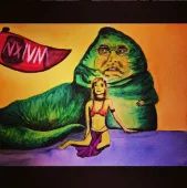 This painting by MK0ART was originally banned by Instagram.