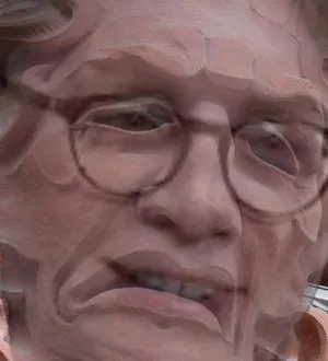 Artist depiction: "The lecherous Mr. Raniere."