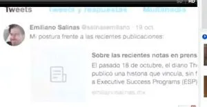 Screen shot on Channel 7 newscast shows Salinas connection with ESP.
