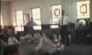 Keith training in his dojo.