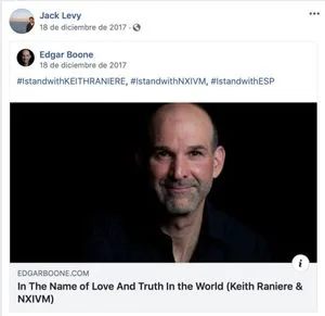 Edgar Boone would die for Raniere. He would cut off his balls for Raniere. He would take every thought in his brain and claim Raniere thought it up for him. He would allow Raniere to urinate on him and thank the Lord for bringing the rain - and when this fool, one of the highest-ranking people in Nxivm, dared to write a book of poetry, he failed to give Raniere credit for every word or thought or rhyme - and, of course, he was condemned for this. For the Lord Raniere owned everything.