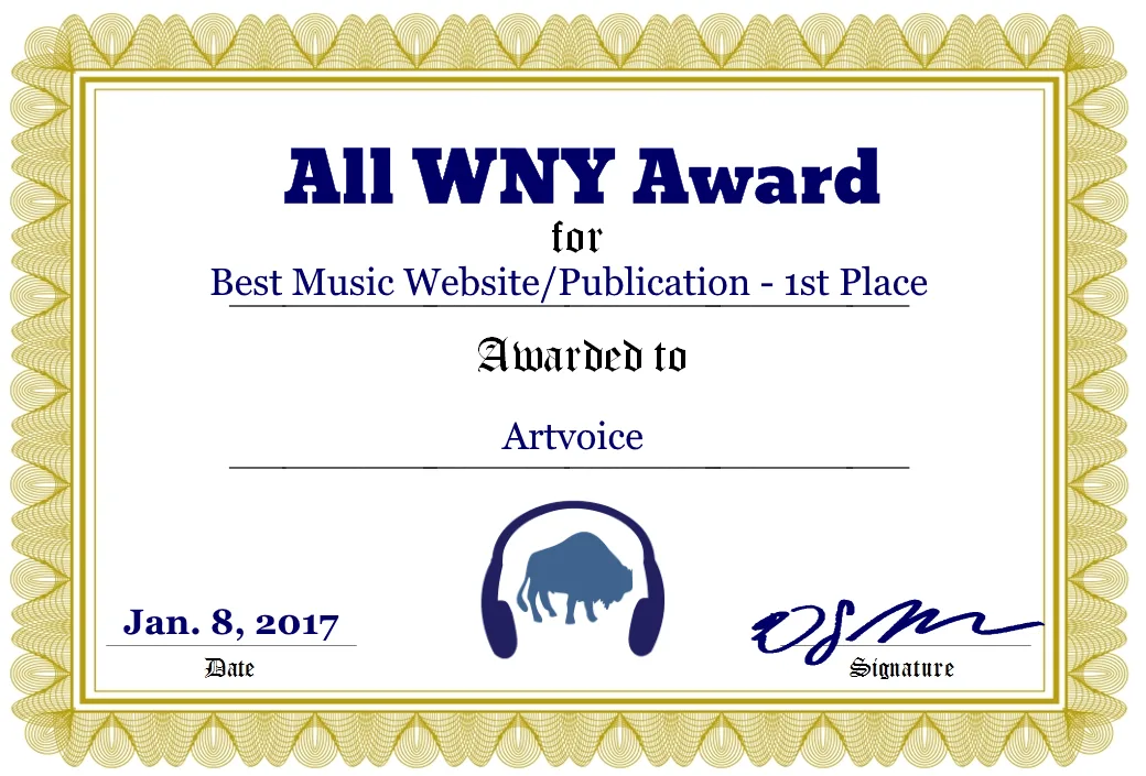 Artvoice Voted Best Music Website/Publication in All Western York