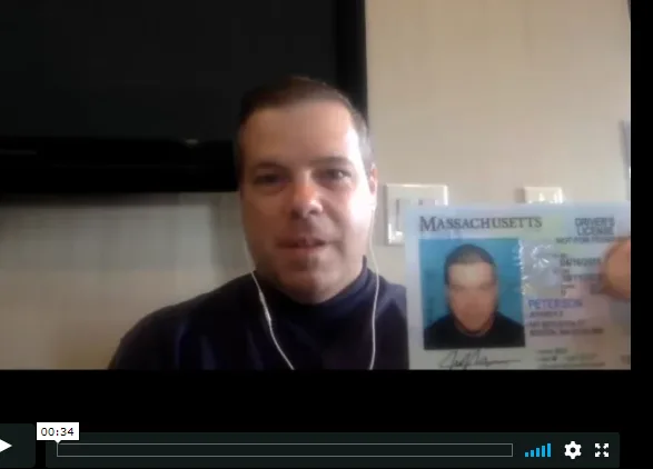 Jeffrey Peterson verifies identity in Vimeo video