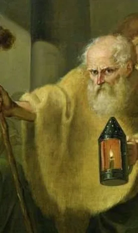 A Greek, Diogenes went searching for a man who was not biased and brutal, not savage.