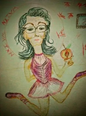 Marie White's painting of Kathy Russell.