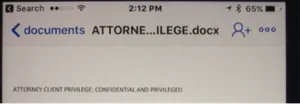 If the prosecutors were not afflicted with hyperopia, they would have certainly noticed  that the document is clearly marked as attorney-client, words that even a paralegal knows means it is confidential and protected from even myopic prosecutors hell bent on winning over justice