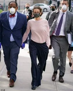 Clare Bronfman on her way into today's sentencing hearing.