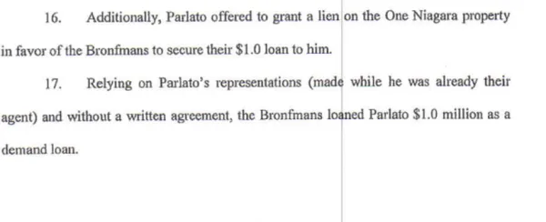 excerpt from Verified complaint - 'no written agreement'