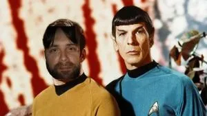Very logical: Leonard Nimoy [r] played the role of Mr. Spock in Star Trek, with Keith Shatner as Captain William Alan Kirk.