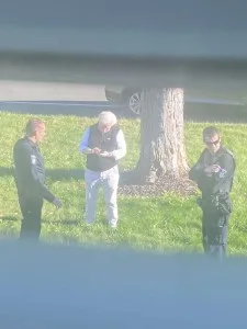 Police outside Johnny's with Chris Ambrose