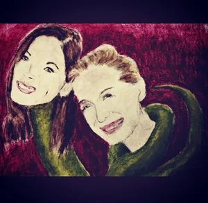 MK10ART's splendid painting of Kristin Kreuk (who introduced Allison to Nxivm) wrapping her body around Allison Mack.