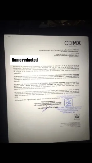 Original letter in Spanish.