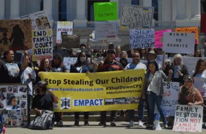 Californians protest CPS corruption.