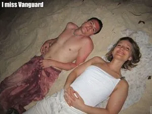 In this pre-DOS picture - Allision Mack with a friend lays on the sands of Necker Island in 2010.