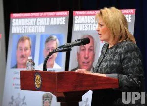 Linda KellyPennsylvania State Attorney General Linda Kelly speaking at a press conference on  November 7, 2011