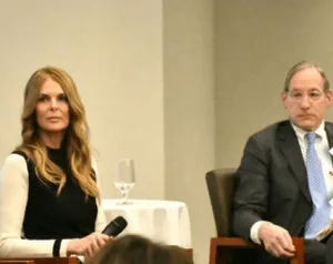 Catherine Oxenberg and Mike Grygiel on stage.