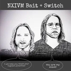 MK10ART - a hateful but highly amusing sketch of the two faces of Raniere.