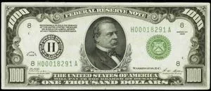 1 $1000 bill