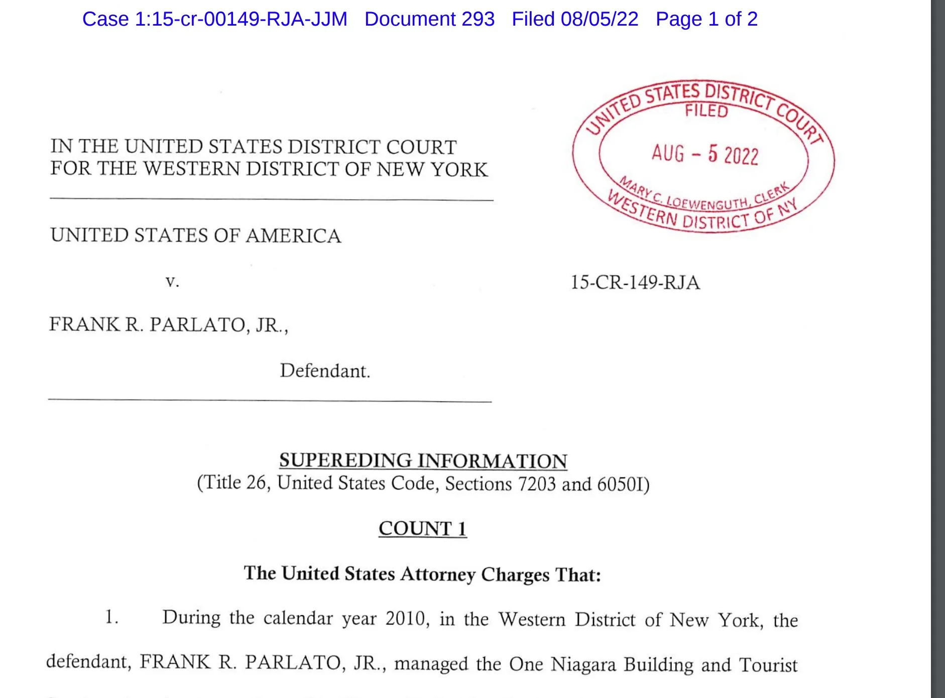 Buffalo News: Frank Parlato Speaks Out on Plea Deal Outside the Courthouse