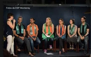 The Executive Board of Nxivm. Standing Nancy Salzman. L-R Mark Vicente, Alejandro Betancourt, Karen U. Clare Webb Bronfman, Lauren Salzman, and Emiliano Salinas.