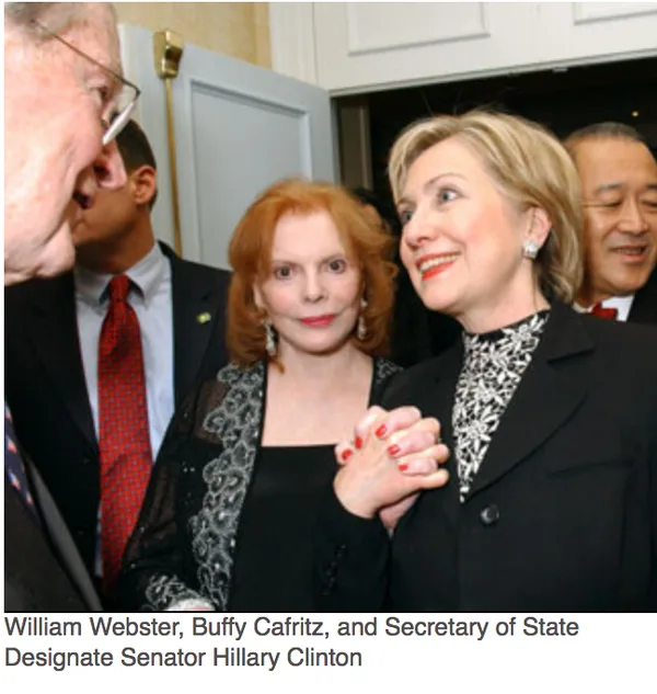 Hillary Clinton with Pam Cafritz's mother Buffy Cafritz
