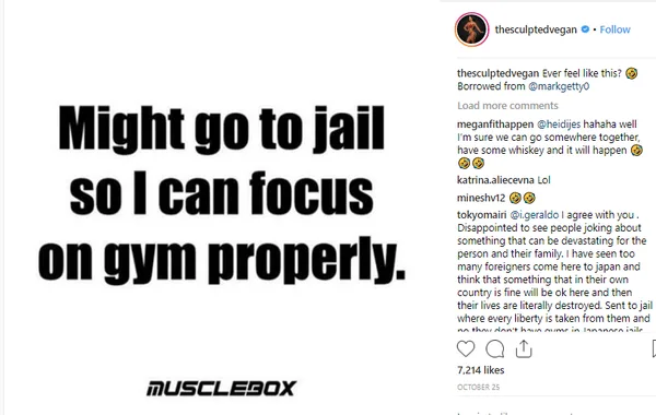 Kim asks, "Ever feel like this? 🤣" We should ask Keith Raniere, her leader. He is in jail right now but may not be focusing on gym - as Kim imagines.