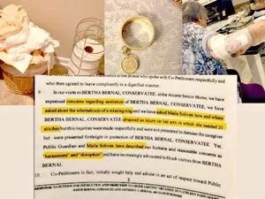 The family's concerns about personal valuables are not welcome by the caregiver.