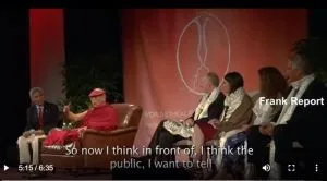 The Dalai Lama's longtime English translator, Thupten Jinpa Langri, was seated beside him during his speech.
