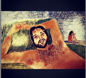 MK10ART's fabulous painting of the perverted Keith Alan Raniere.