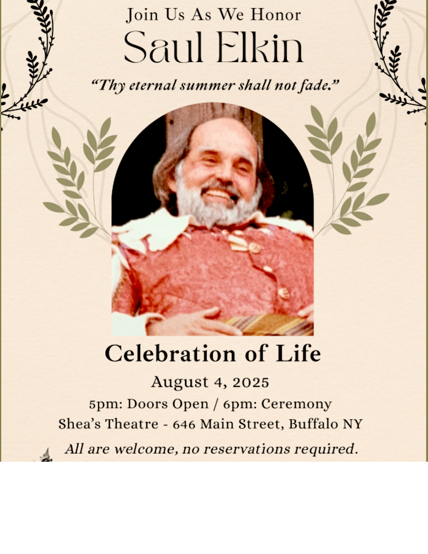Shakespeare in Delaware Park celebrates life of its founder Saul Elkin