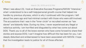Kristin Kreuk Statement About Nxivm