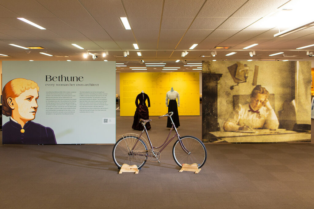 Bethune a Womens Fitness Pioneer As Well As a Barrier breaking Professional Was the First Woman in Buffalo to Own a Bicycle a Period Bike Similar to What She Would Have Ridden is Among the Many Items on Display Photo Douglas Levere