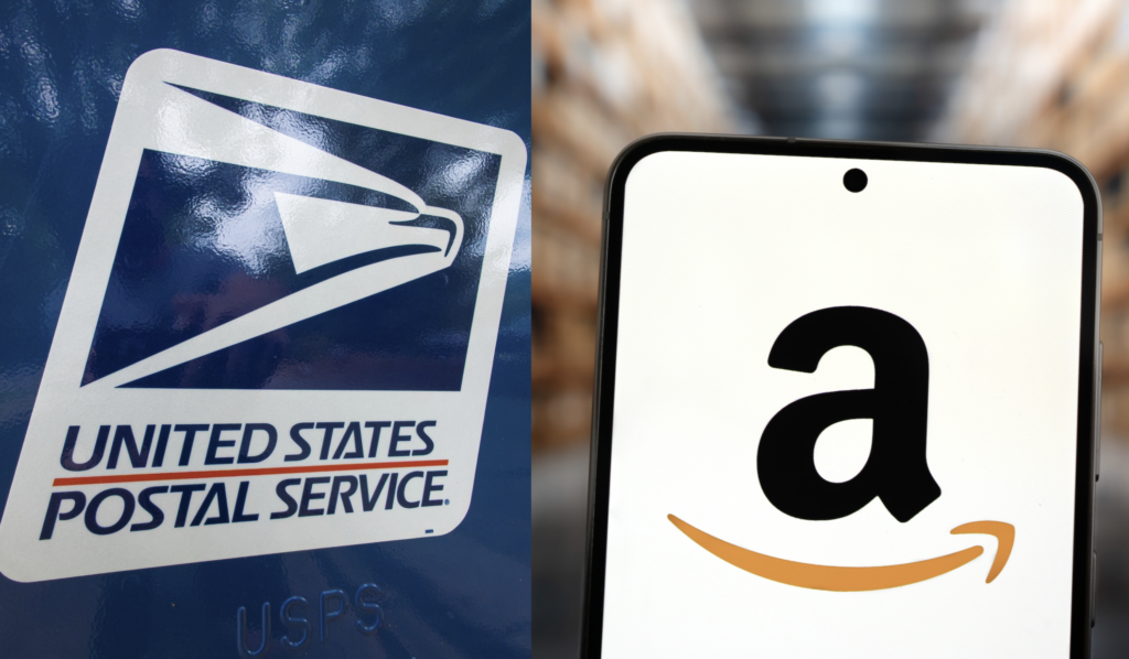 USPS and Amazon via Shutterstock
